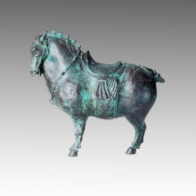 Animal Bronze Sculpture Tang Dynasty Horse Brass Statue Tpal-151